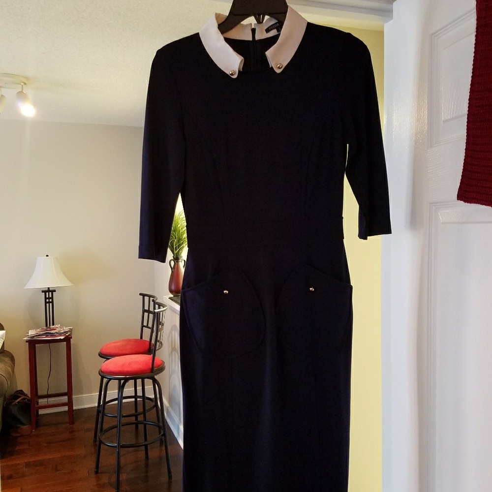 ASOS Midi navy collar dress